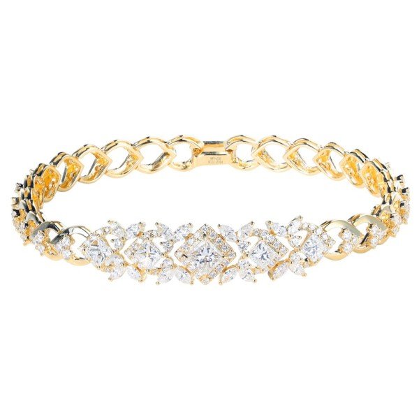 天然公主方豪華鑽石手鍊