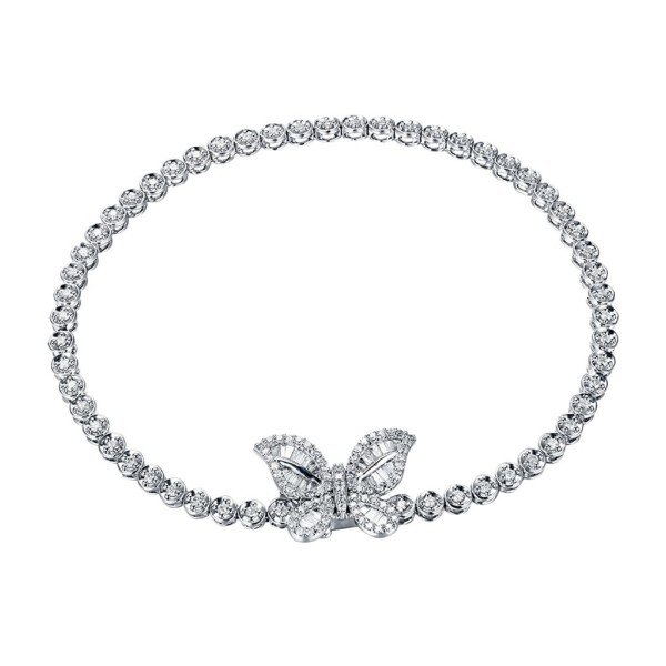 18K金蝴蝶款式鑽石手鍊