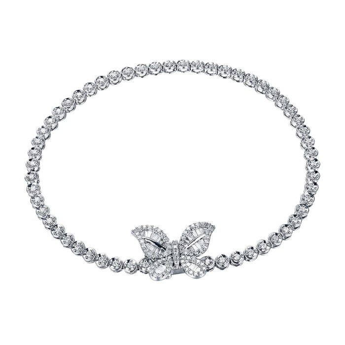 18K金蝴蝶款式鑽石手鍊