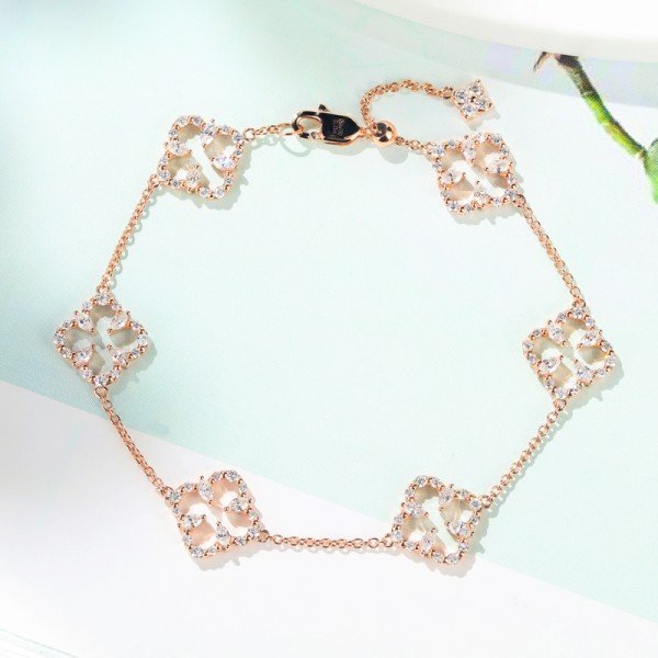 18K金四葉草鑽石手鍊