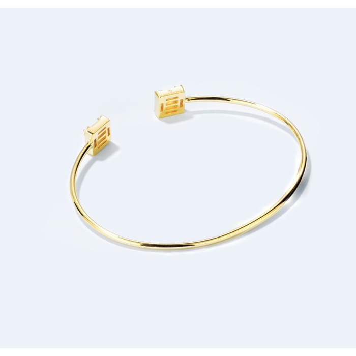 小清新18K金小梯方鑽石手鍊