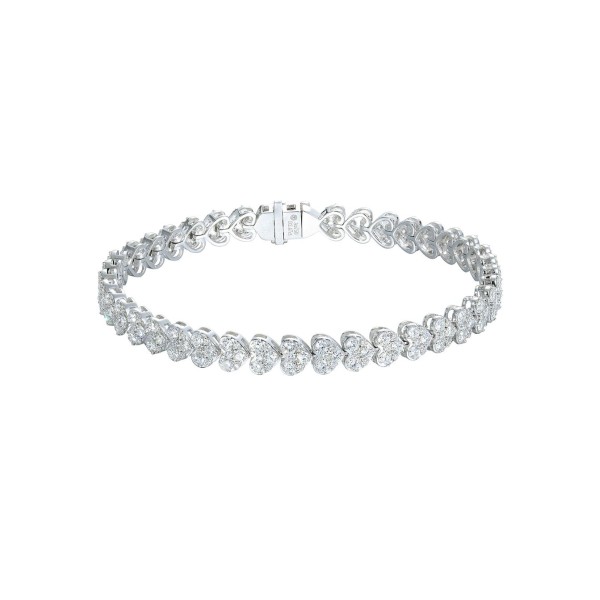 時尚3克拉心型鑽石手鍊