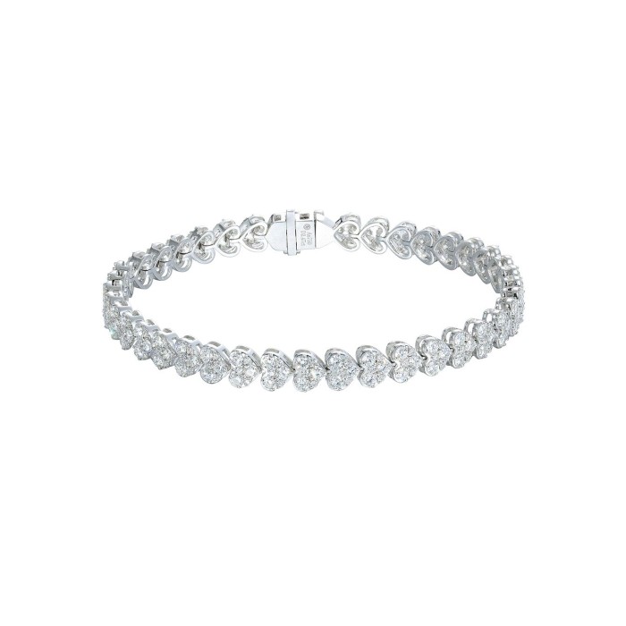 時尚3克拉心型鑽石手鍊