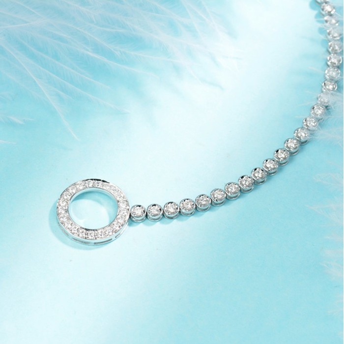 18K金圓型鑽石手鍊