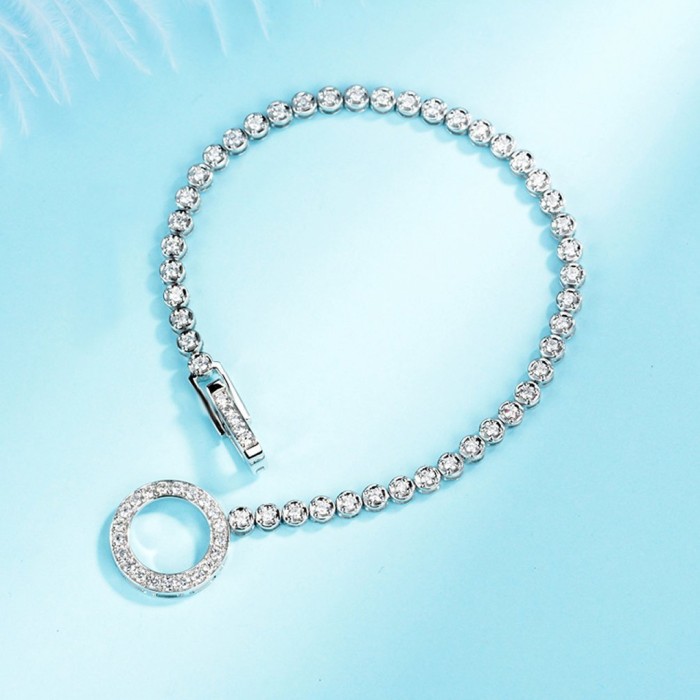 18K金圓型鑽石手鍊