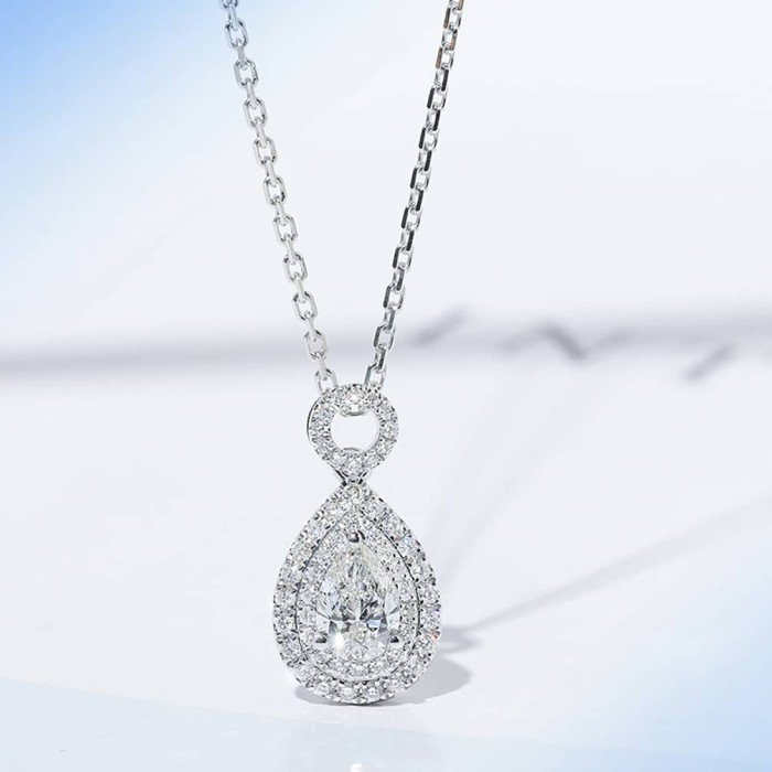 GIA水滴形鑽石項鍊 GIA水滴形鑽石項鍊