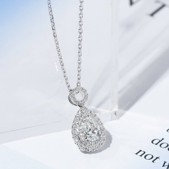 GIA水滴形鑽石項鍊 GIA水滴形鑽石項鍊