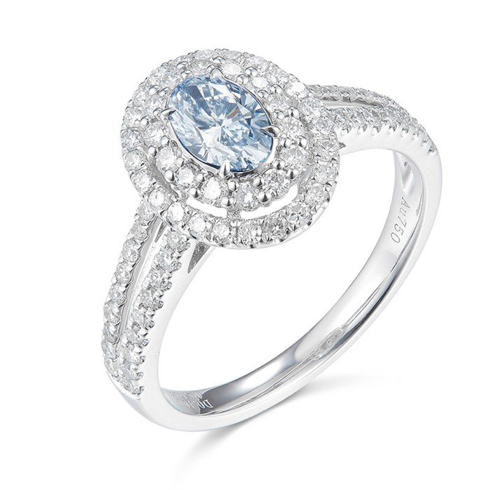 CVD18K金藍鑽鑽戒