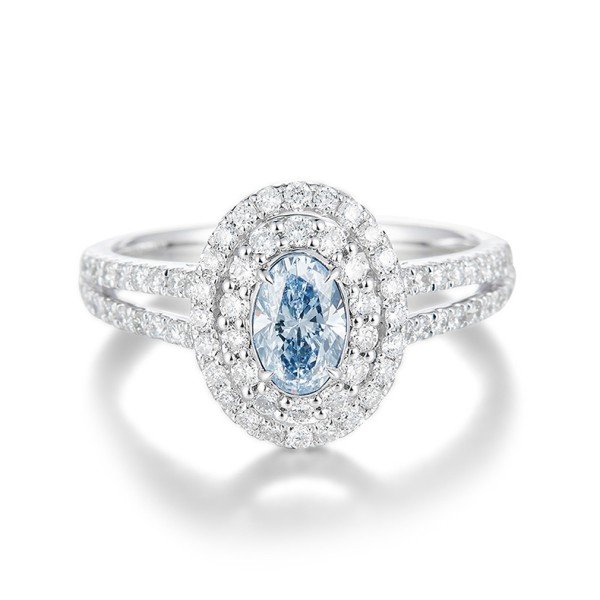 CVD18K金藍鑽鑽戒