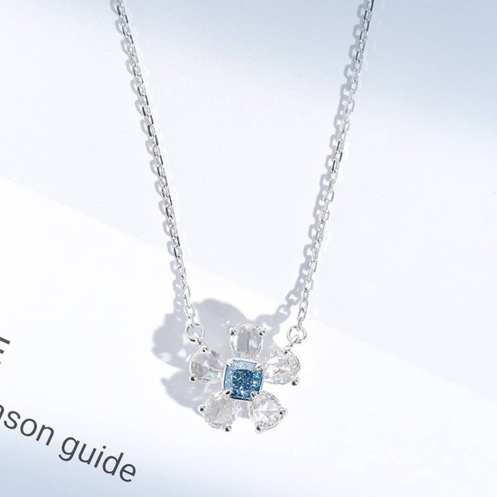 18K金藍鑽鑽石項鍊