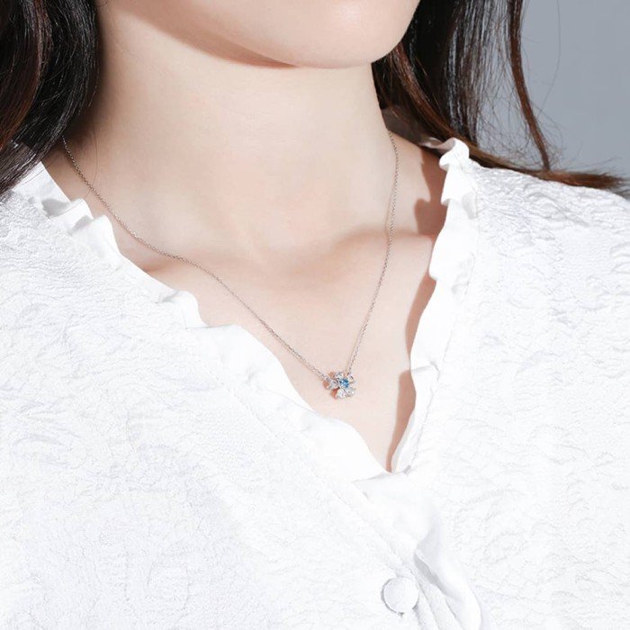 18K金藍鑽鑽石項鍊