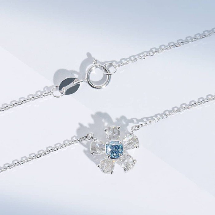 18K金藍鑽鑽石項鍊