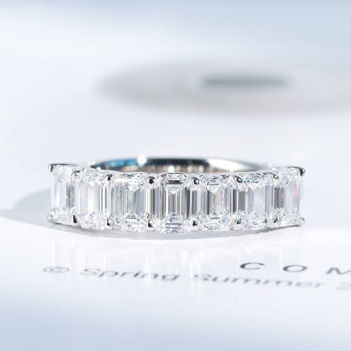 18K金天然鑽石排戒