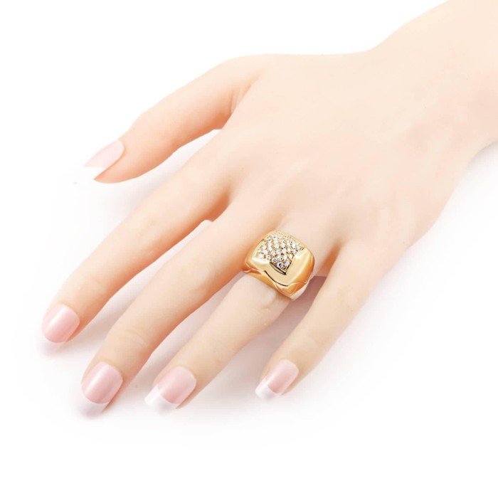 18K金中性寬版鑽戒