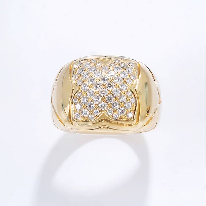 18K金中性寬版鑽戒