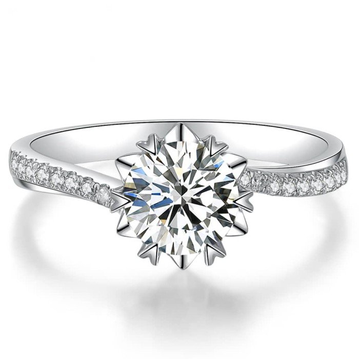 18K金0.6克拉扭臂款鑽戒