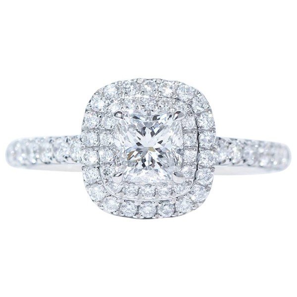 18K金1.00克拉群鑲鑽戒