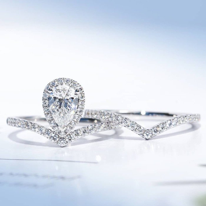 18K金1克拉皇冠套戒