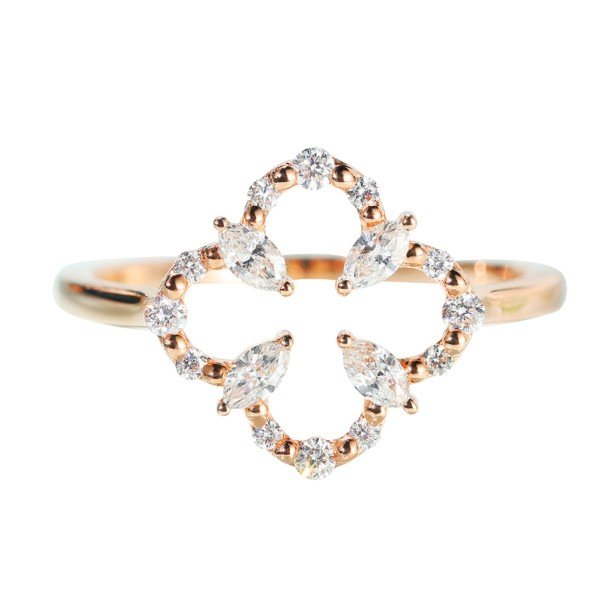 18K金四葉草鑽戒