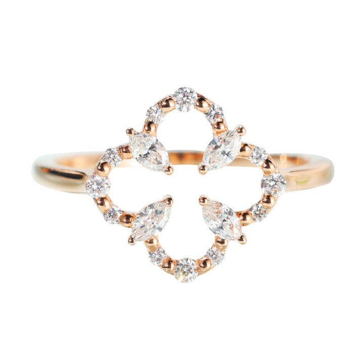 18K金四葉草鑽戒