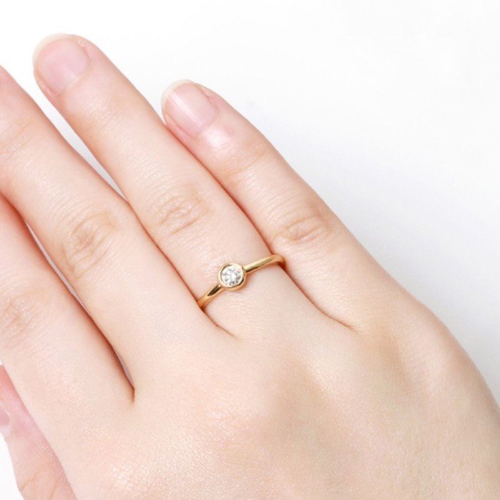 經典18K金包鑲鑽戒