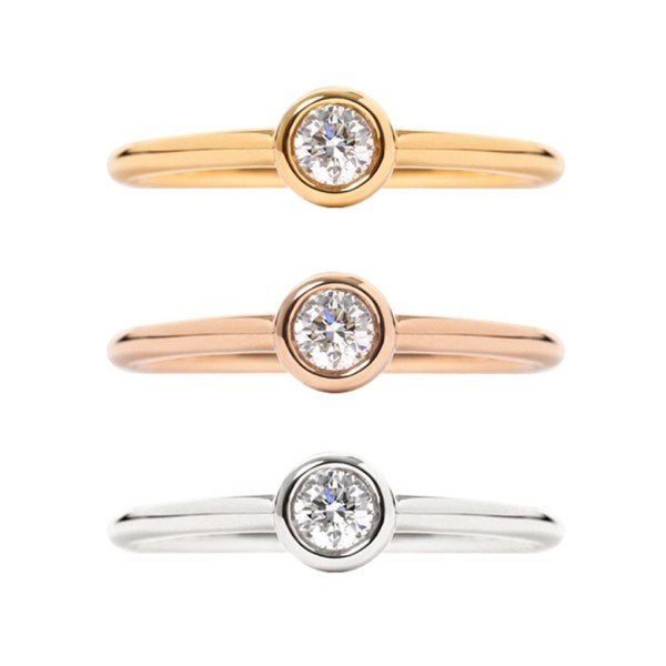 經典18K金包鑲鑽戒