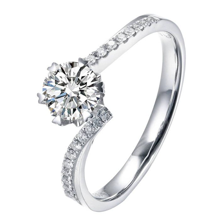 精緻雪花款0.3克拉鑽戒