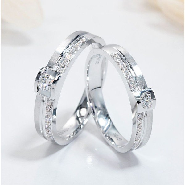 天使之吻男女鑽石對戒