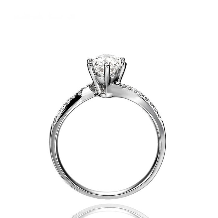 18K金0.50克拉扭臂六爪鑽戒