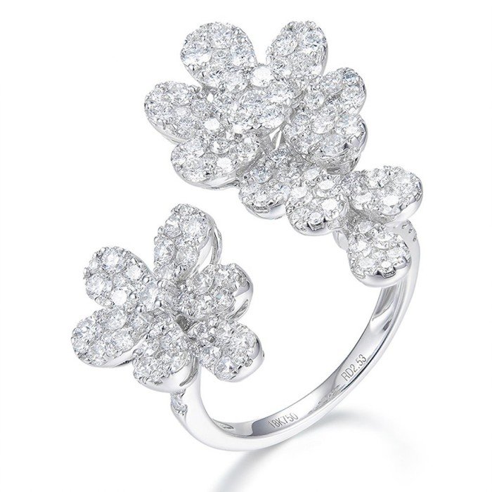 繁花錦簇-18K金2.92克拉鑽戒