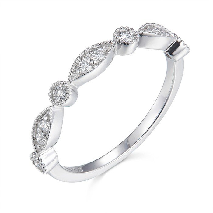 馬眼造型天然鑽石線戒