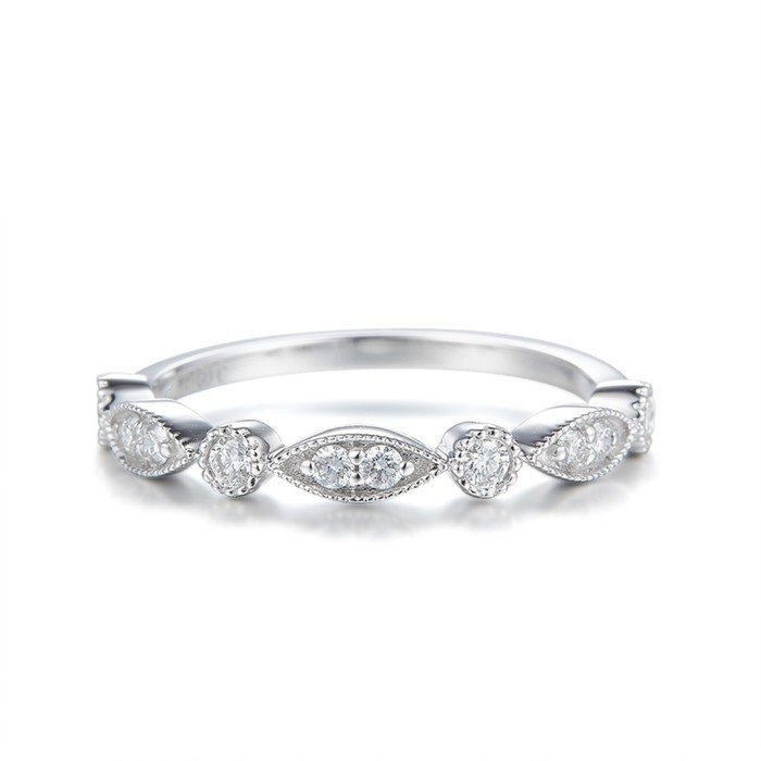 馬眼造型天然鑽石線戒