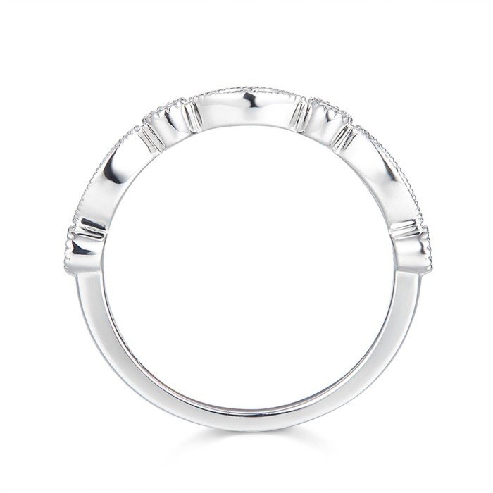 馬眼造型天然鑽石線戒