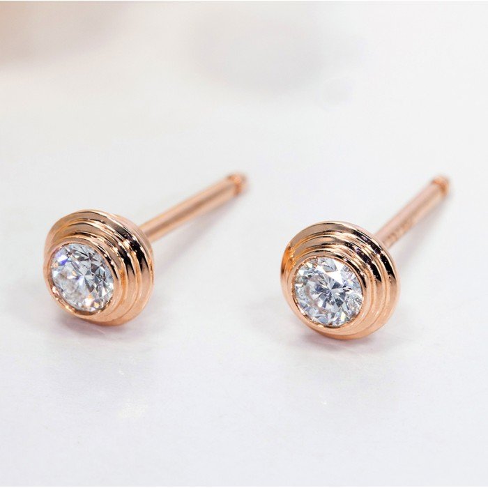 泡泡0.20克拉包鑲鑽石耳環