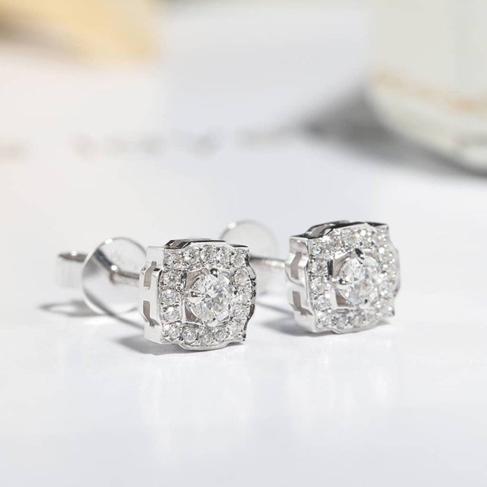 18K金Belle鑽石耳環