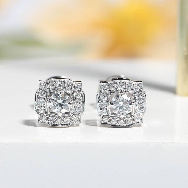 18K金Belle鑽石耳環