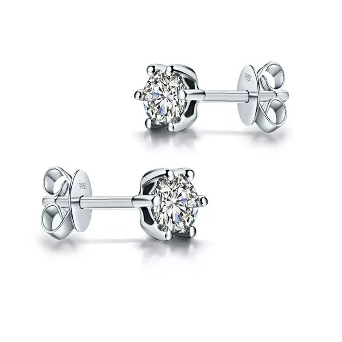經典六爪1.0克拉鑽石耳環