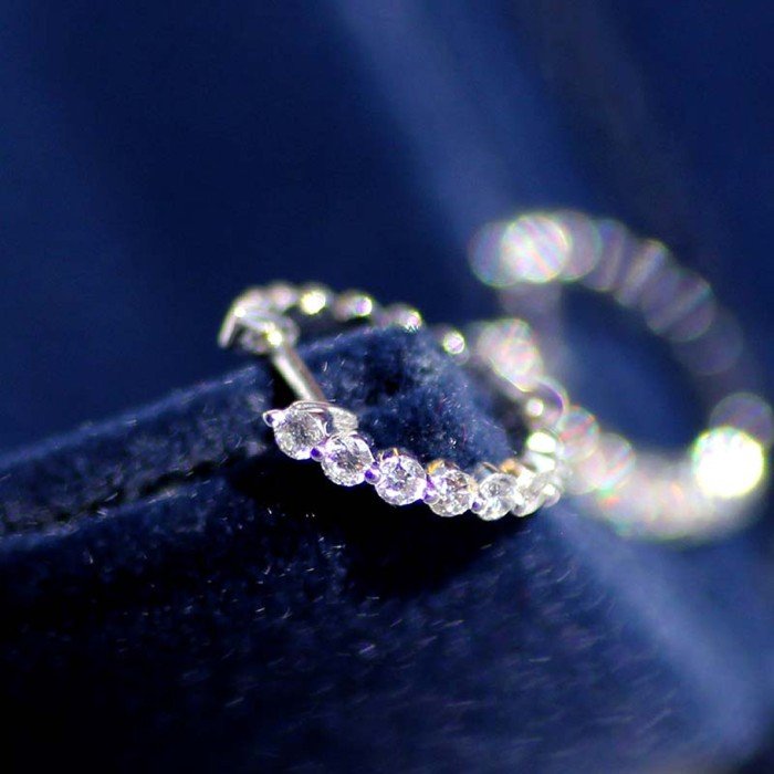 天然0.35克拉鑽石耳環