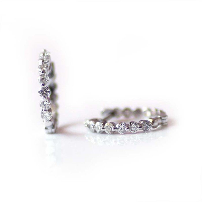 天然0.35克拉鑽石耳環