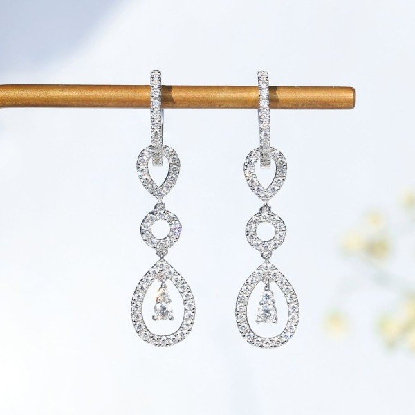 18K金三用鑽石耳環