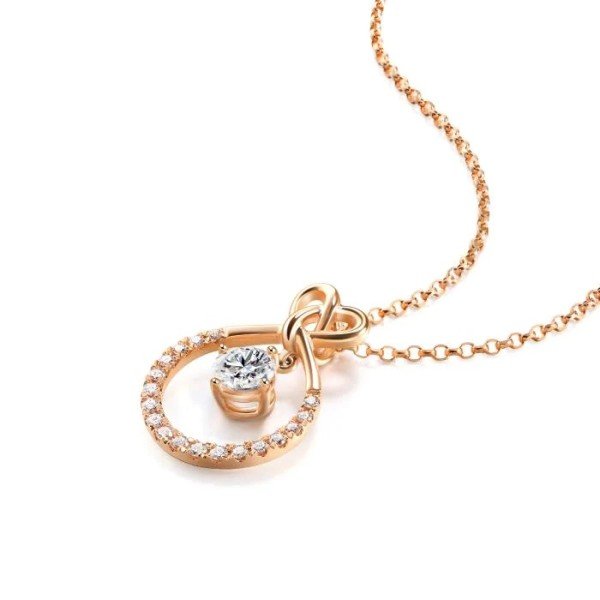 情人同心結鑽石項鍊