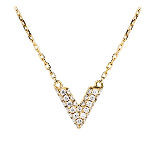 輕珠寶-18K金V形滿鑽項鍊