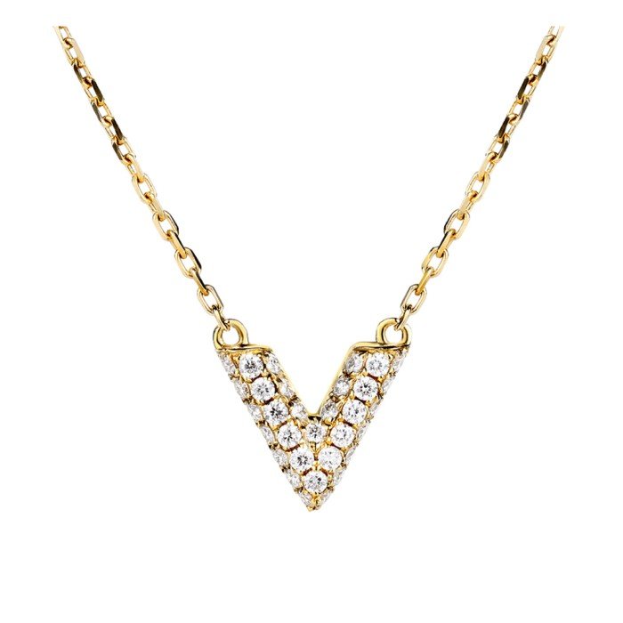 輕珠寶-18K金V形滿鑽項鍊
