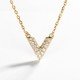 輕珠寶-18K金V形滿鑽項鍊