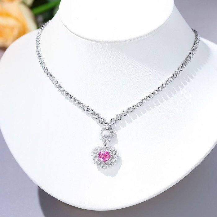 18K金V字形萬能扣鑽石項鍊