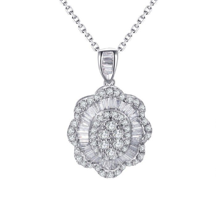 花朵造型鑽石項鍊