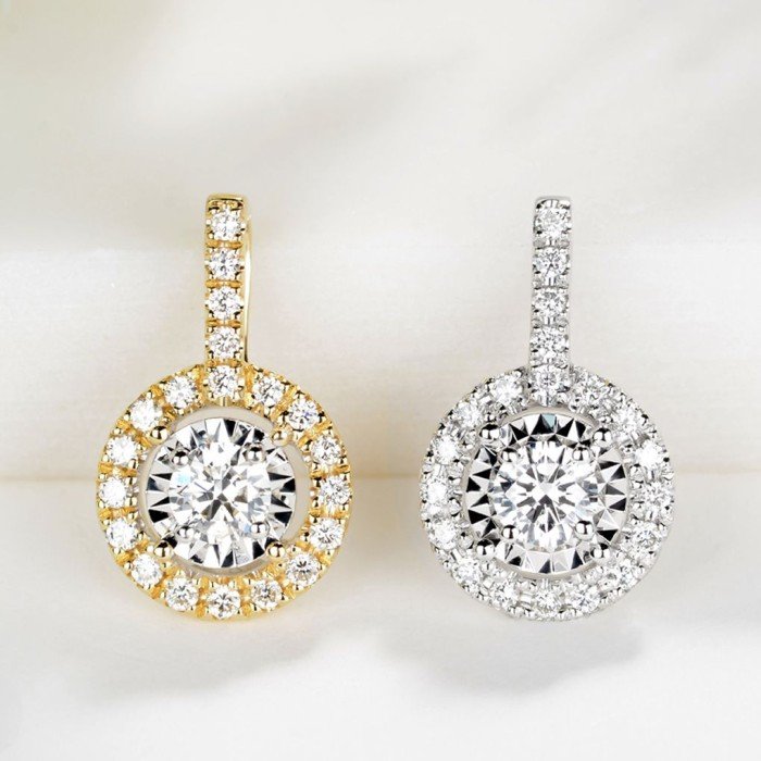 天然0.26克拉群鑲鑽石項鍊