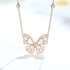 18K金蝴蝶白貝鑽石項鍊