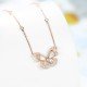 18K金蝴蝶白貝鑽石項鍊