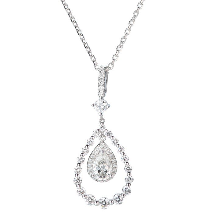 18K金水滴形鑽石項鍊